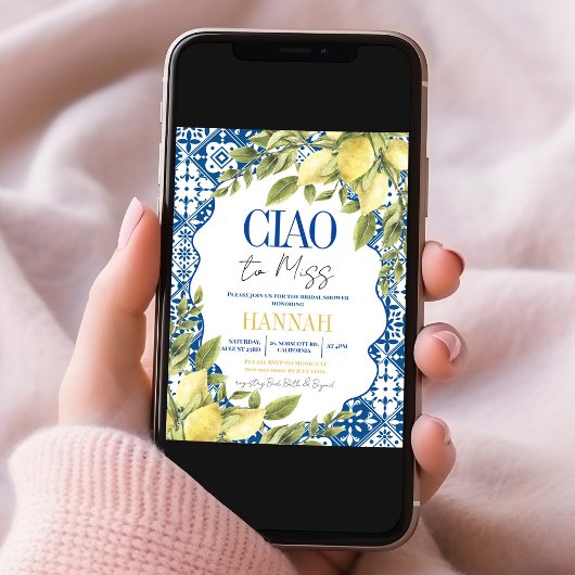 Invitation Ciao to Miss Fête des mariées de citron italien