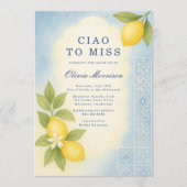 Invitation Ciao to Miss Italian QR Code Bridal Shower (Devant)