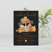 Invitation Cidre et beignets Fête d'Halloween d'automne (Debout devant)