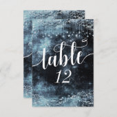 Invitation Ciel Aquarelle Nuit Étoilée Chiffres de Table de M (Devant / Derrière)