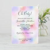 Invitation Ciel arc-en-ciel rose unicorne violet (Debout devant)