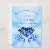 Invitation Ciel Bleu 65e Anniversaire de Mariage Commande Per (Devant)