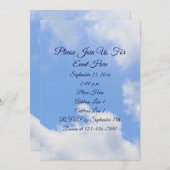 Invitation Ciel Bleu Blanc Nuages Nature (Devant / Derrière)