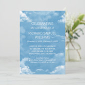 Invitation Ciel bleu Blanc Nuages Vie Célébration (Debout devant)