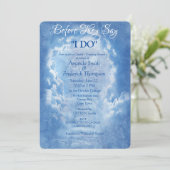 Invitation Ciel bleu clair avec Wedding shower nuages (Debout devant)