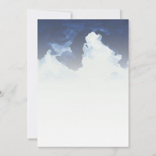 Invitation Ciel bleu et Mariage nuages (Dos)