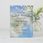 Invitation Ciel bleu et nuages blancs | Sweet 16 anniversaire (Debout devant)