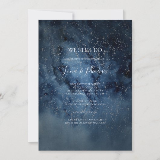 Invitation Ciel céleste | Argent Nous Faisons Toujours Vow Re (Devant)