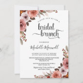 Invitation Ciel Chic dans Rose, Brunch Floral de Mariage (Devant)