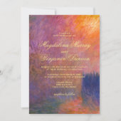 Invitation Ciel de coucher de soleil violet orange doré Art d (Devant)