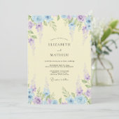 Invitation Ciel de Crème Mariage Wisteria Céleste (Debout devant)