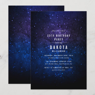 Invitation Ciel de minuit et étoiles brillantes Galaxy Fête d