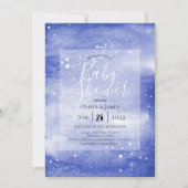 Invitation Ciel de nuit Galaxy Baby shower cosmique bleu (Devant)