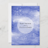 Invitation Ciel de nuit Galaxy Baby shower cosmique bleu (Dos)