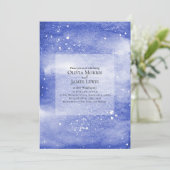 Invitation Ciel de nuit Galaxy Blue Mariage cosmique (Debout devant)