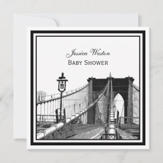 Invitation Ciel de NYC Pont de Brooklyn #2 SQ Baby Shower