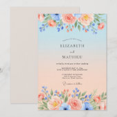 Invitation Ciel de pêche bleu idyllique mariage d'été (Devant / Derrière)
