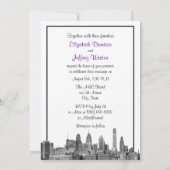 Invitation Ciel de Philadelphie Etch BW Violet V Mariage (Dos)