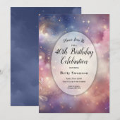 Invitation Ciel de Stardust céleste scintillant (Devant / Derrière)