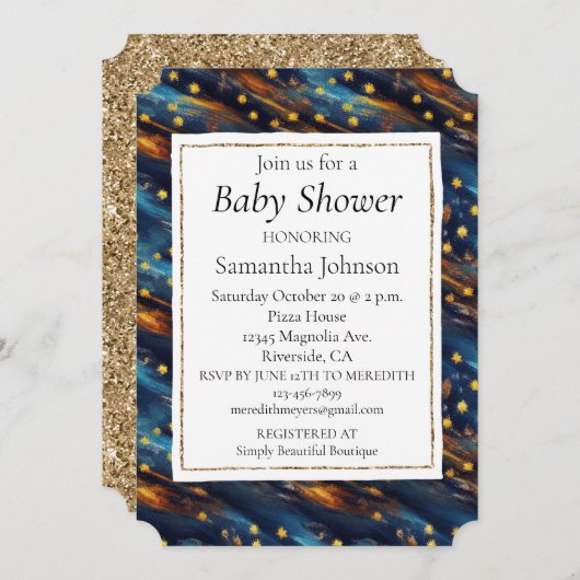 Invitation Ciel des étoiles (Devant / Derrière)