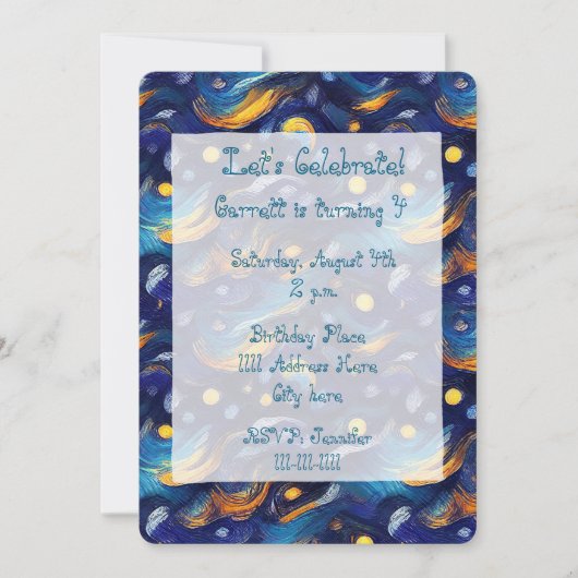 Invitation Ciel des étoiles (Devant)