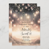 Invitation Ciel enchanté Étoiles et nuages doux 16 (Devant / Derrière)