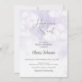 Invitation Ciel envoyé Baby shower pourpre (Devant)