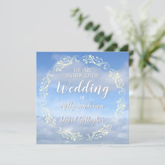 Invitation Ciel et nuages (Debout devant)