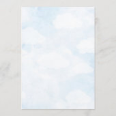 Invitation Ciel et nuages Baptême avec Ballons Jaunes (Dos)