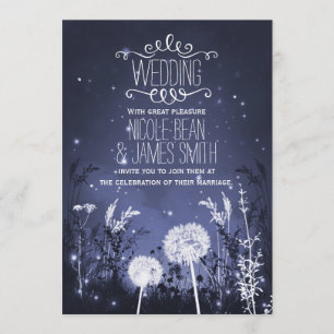 Invitation Ciel étoilé crépusculaire enchanté et mariage avec