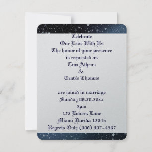 Invitation Ciel Étoiles Amour Mariage Mariée Marié Paix Desti