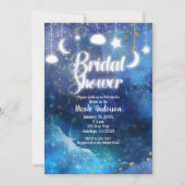 Invitation Ciel Fantastique Étoiles Dorées & Bridal Shower Lu (Devant)