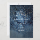 Invitation Ciel nocturne céleste | Gold All In One Mariage (Devant)