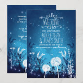 Invitation Ciel Nocturne Enchanté Étoiles & Feuillage Mariage (Devant / Derrière)