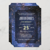 Invitation Ciel nocturne / Espace Thème Anniversaire Invitati (Devant / Derrière)