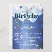 Invitation Ciel nocturne Étincelles Bleu & Blanc Ballons Anni (Devant)