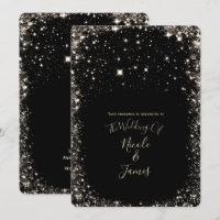 Ciel Nocturne Étoilé à Paillettes Noires Mariage É