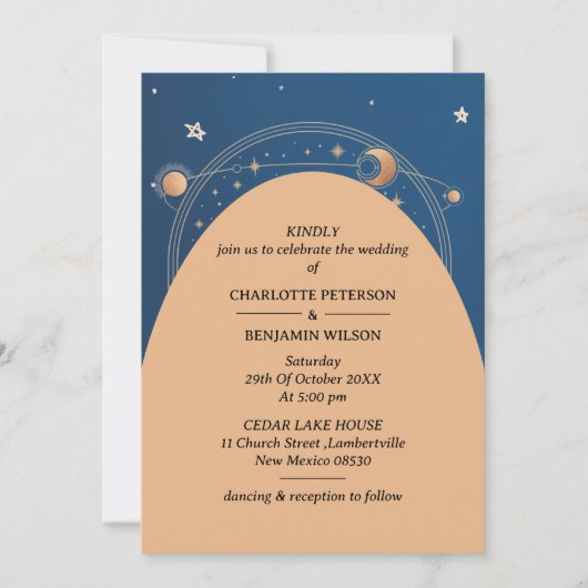 Invitation Ciel nocturne étoilé Mariage céleste (Devant)