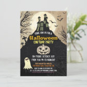 Invitation Ciel nocturne hanté éffrayant Halloween de costume (Debout devant)