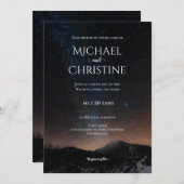 Invitation Ciel nocturne mariage sous les étoiles (Devant / Derrière)