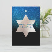 Invitation Ciel nocturne PixDezines/Turquoise/typographie/bar (Debout devant)