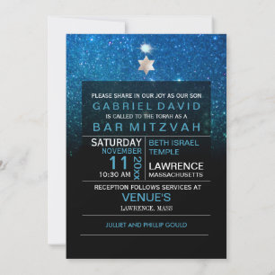 Invitation Ciel nocturne PixDezines/Turquoise/typographie/bar