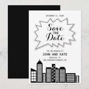 Invitation Ciel noir et blanc Save The Date