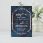 Invitation Ciel Nuit Étoilé Galaxie Réception de Mariage (Debout devant)