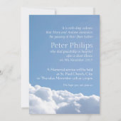 Invitation Ciel pacifique Célébration moderne de la vie Invit (Dos)