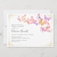 Ciel papillon Coral Gold Confetti Sweet 16