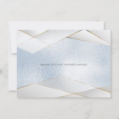 Invitation Ciel Pastel Bleu Facettes de Perle Report de la D (Dos)