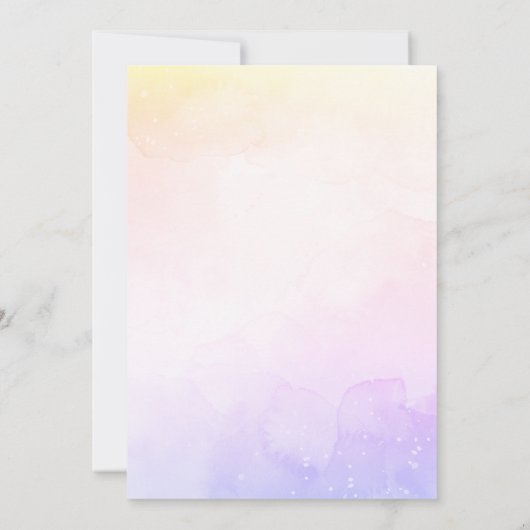 Invitation Ciel pastel nuages arc-en-ciel anniversaire (Dos)