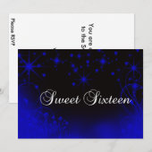 Invitation Ciel pourpre étoilé, Sweet sixteen, (Devant / Derrière)