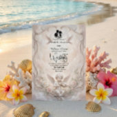 Invitation Ciel Rococo Éthéré de Cherubins pour Mariage